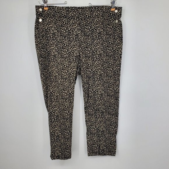 Rafaella Comfort Pull On Women's Cheetah Print Pants Size 14 - Picture 1 of 7